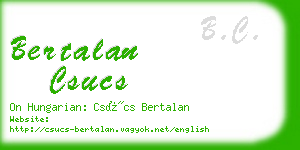 bertalan csucs business card